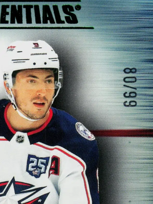 2025 26 Zach Werenski #FRT 22 Upper Deck Credentials Front Row Talent Green of 99 - detail
