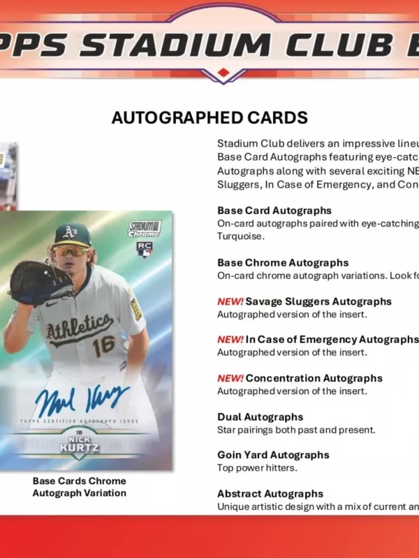 2025 Topps Stadium Club Baseball MLB Value Box