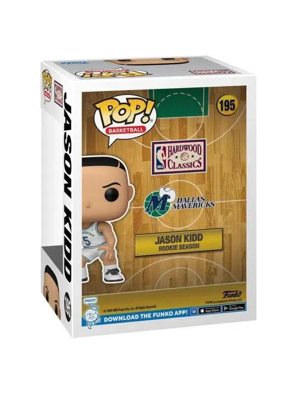 Funko POP! Jason Kidd #195 NBA Basketball Hardwood Classics Rookie Season Dallas Mavericks - back