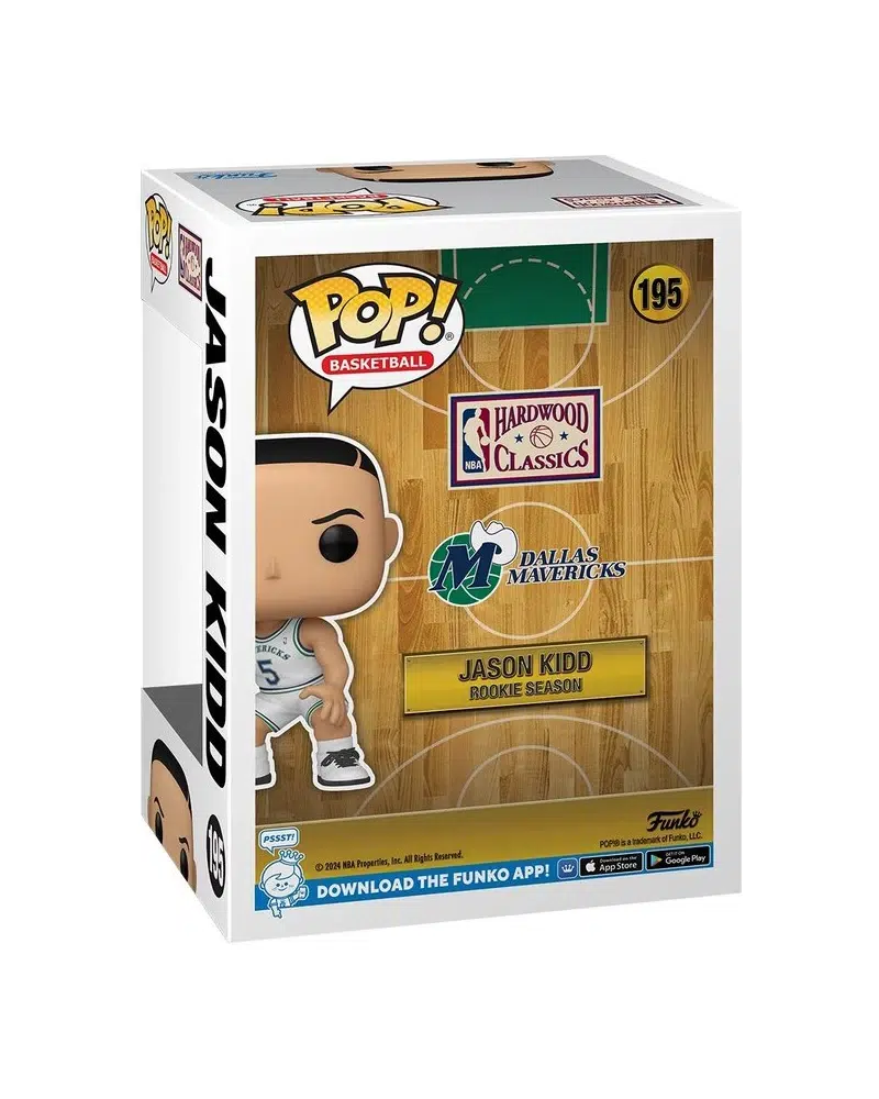 Funko POP! Jason Kidd #195 NBA Basketball Hardwood Classics Rookie Season Dallas Mavericks - back