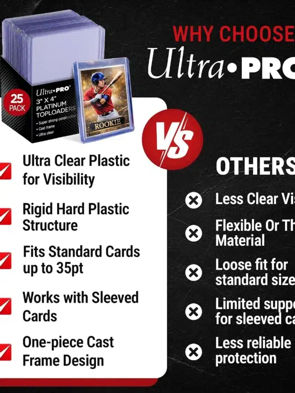 Ultra PRO Ultra Clear Platinum Toploaders 25ct 3" x 4" 35pt